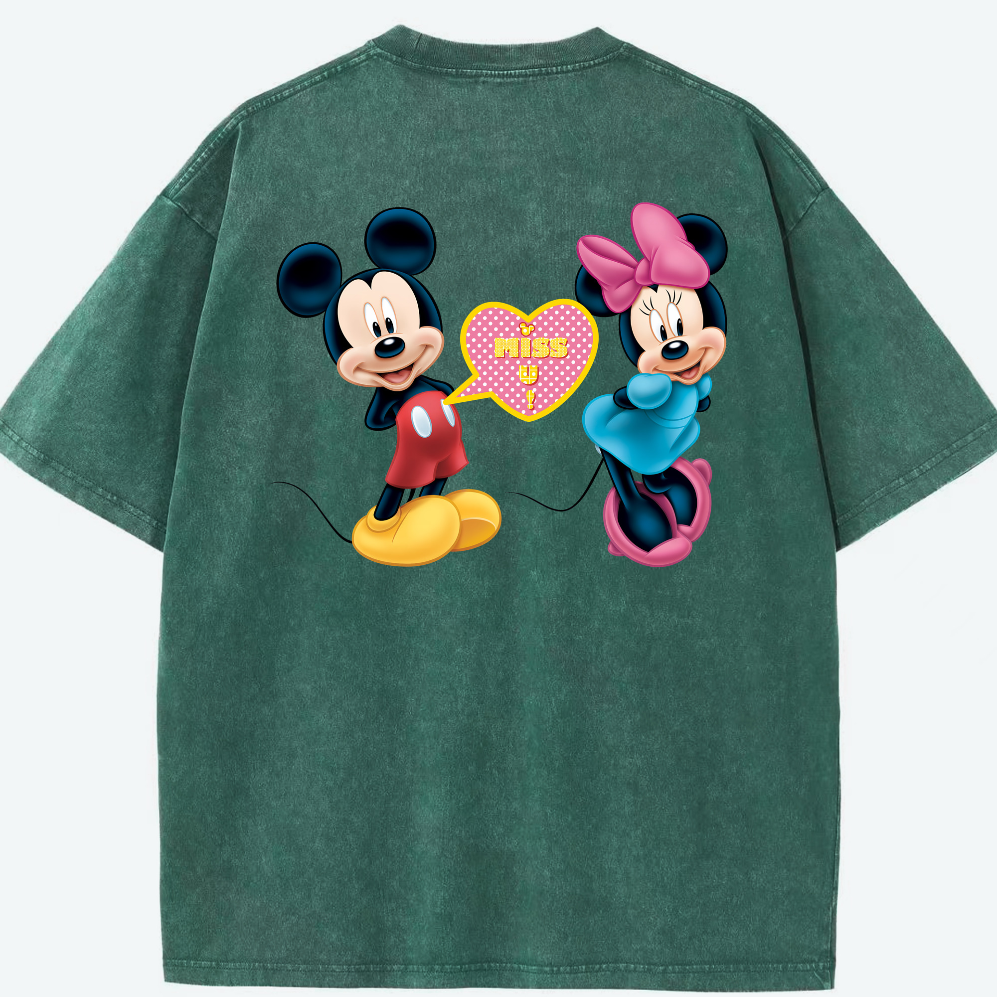 （画像用） ミッキーマウス Mickey Mouse 綿100% ヴィンテージ風 半袖Tシャツ（背面プリント）